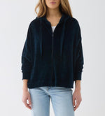 Majestic Filatures Velour Zip Front Hoodie