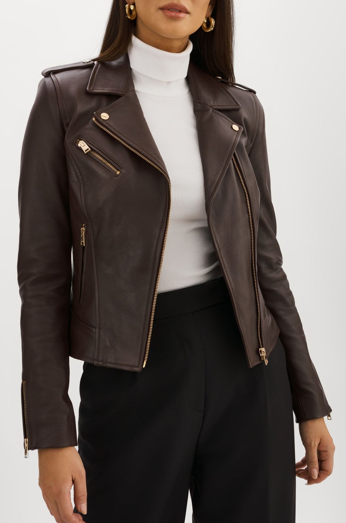 Lamarque Mellie Leather Biker Jacket