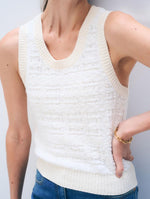 White & Warren Boucle Textured Tank Top