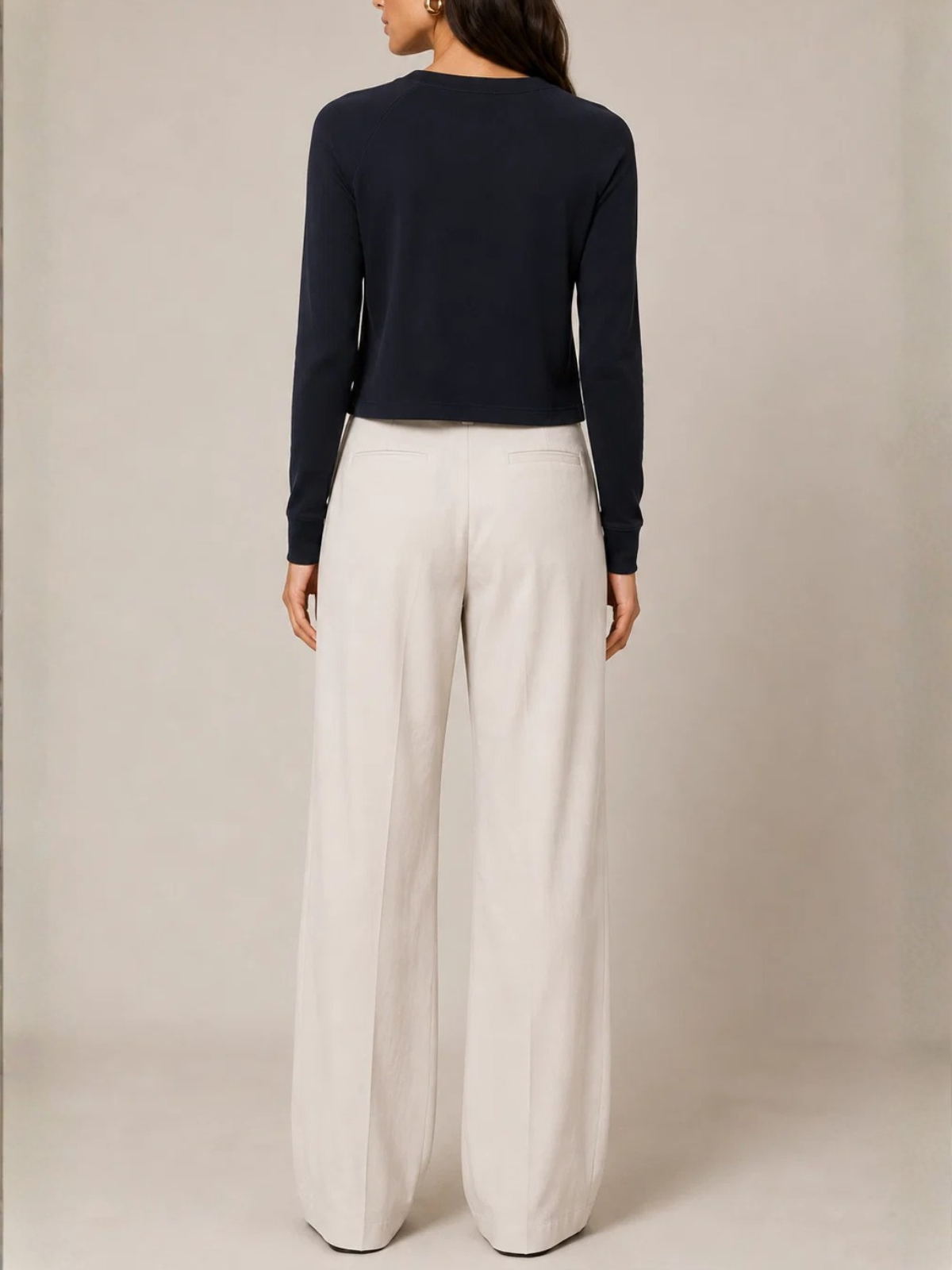 Majestic Filatures French Terry Crop Long Sleeve Crewneck_M004FSW147