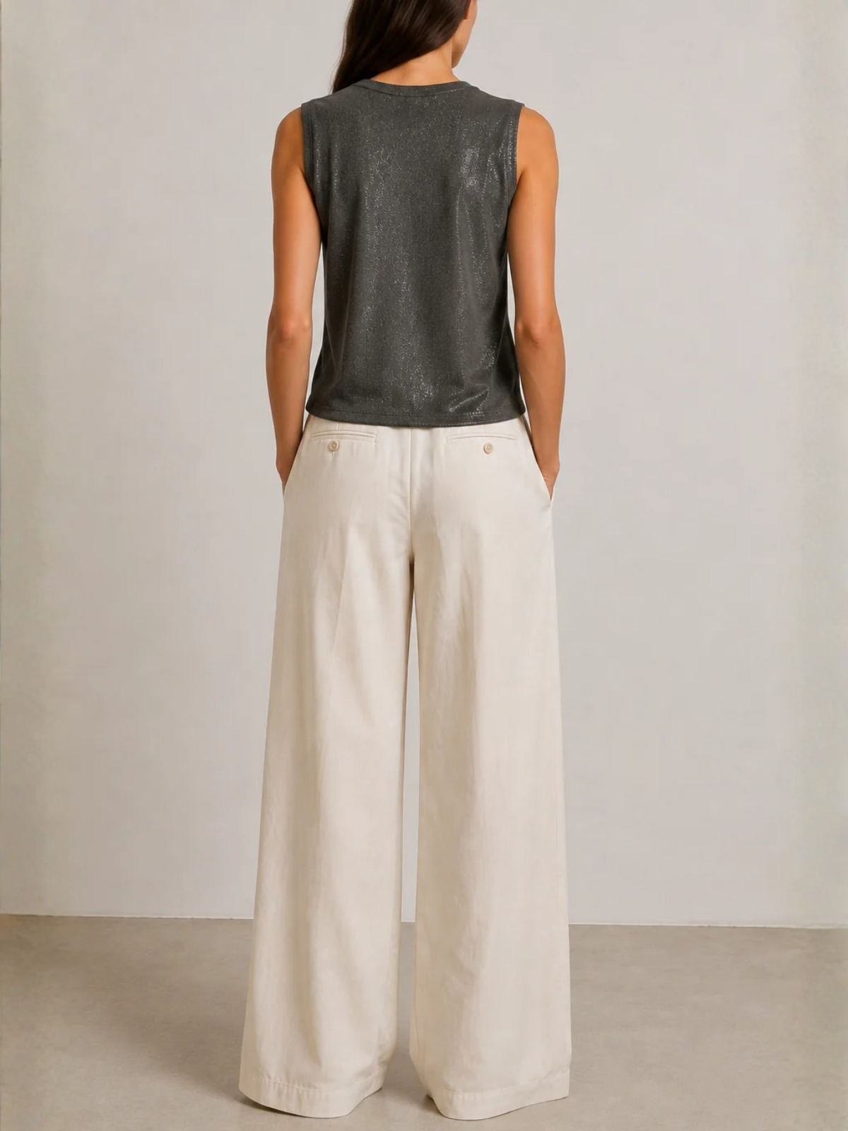 Majestic Filatures Soft Touch Metallic Crewneck Tank_M014FDE218
