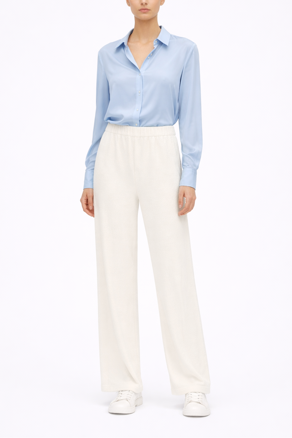 Majestic Filatures Terry Wide Leg Pant in Milk