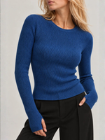 Margaret O'leary Shirttail Waffle Crew COA2023-6F