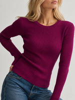 Margaret O'leary Shirttail Waffle Crew COA2023-6F