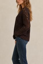 Wispr Sequin Diamond Pointelle Cardigan