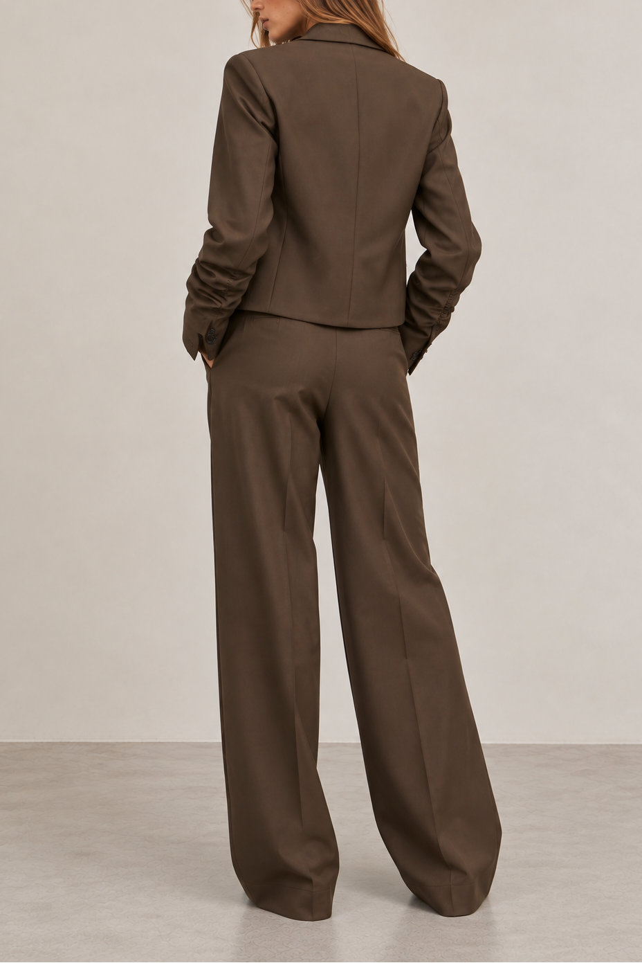 Derek Lam Crosshatch Stretch Single Breasted Blazer