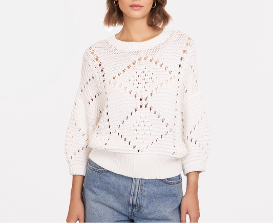 Autumn Cashmere Pointelle Puff Sleeve Cardi