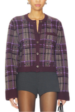 Naadam Luxe Plaid Jacquard Cardigan