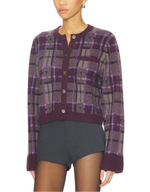 Naadam Luxe Plaid Jacquard Cardigan
