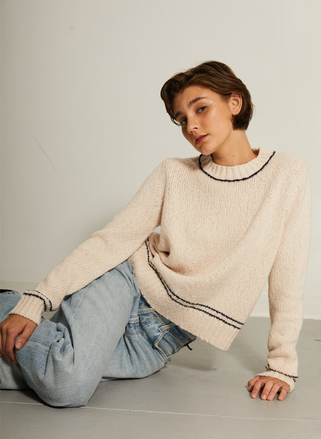 Autumn Cashmere Double Stripe Crewneck Gallery Couture