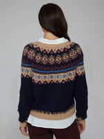 Autumn Cashmere Chunky Fair Isle Crew Neck Sweater