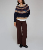 Autumn Cashmere Chunky Fair Isle Crew Neck Sweater