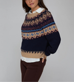 Autumn Cashmere Chunky Fair Isle Crew Neck Sweater