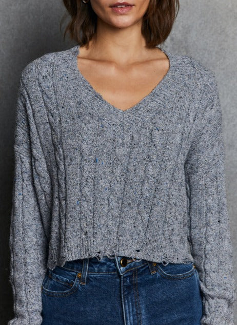 Autumn Cashmere Cropped Cable Sweater