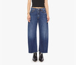 MOTHER Lil Mid Rise Full Pipe Flood Fray Jeans