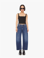 MOTHER Lil Mid Rise Full Pipe Flood Fray Jeans