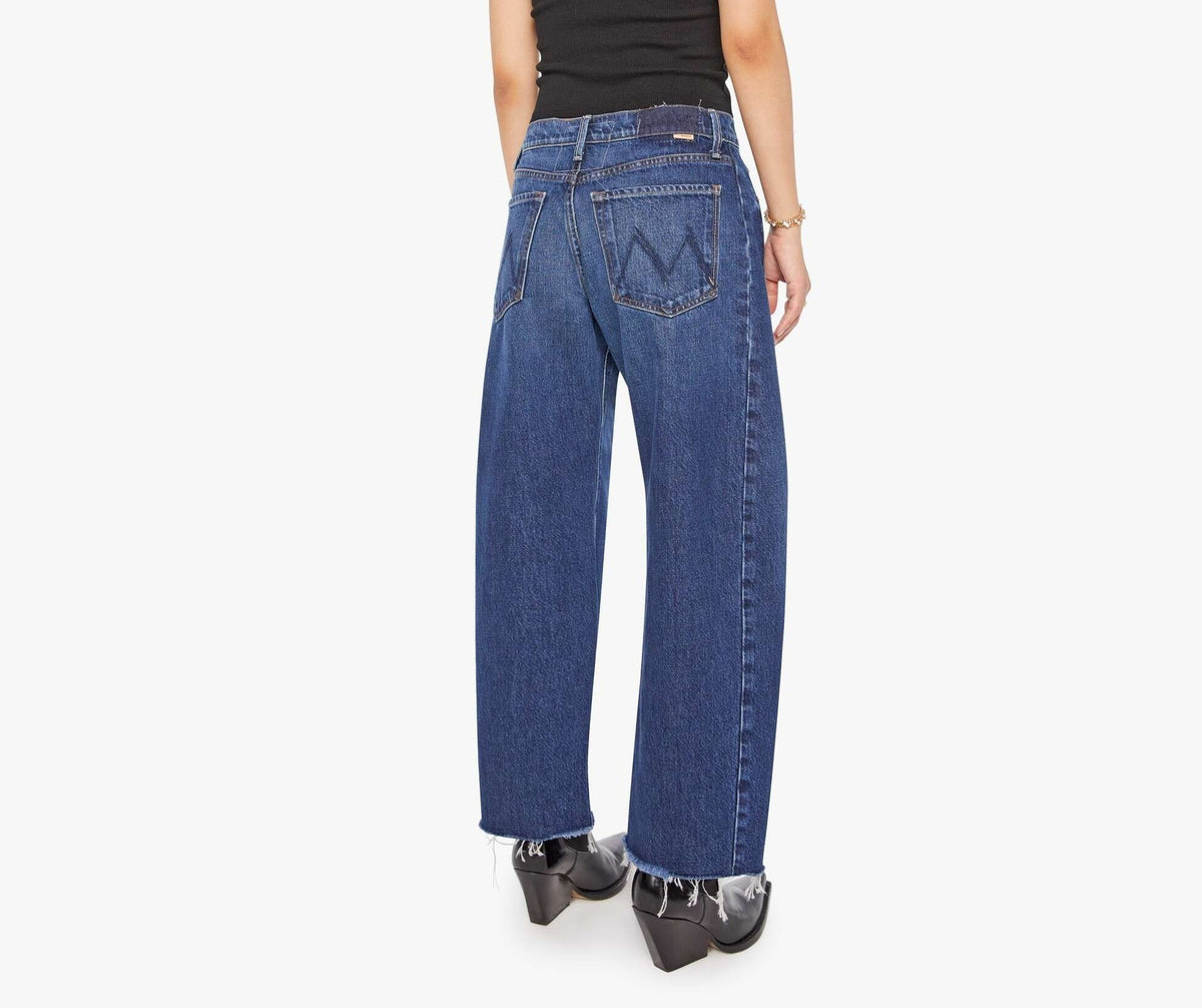 MOTHER Lil Mid Rise Full Pipe Flood Fray Jeans