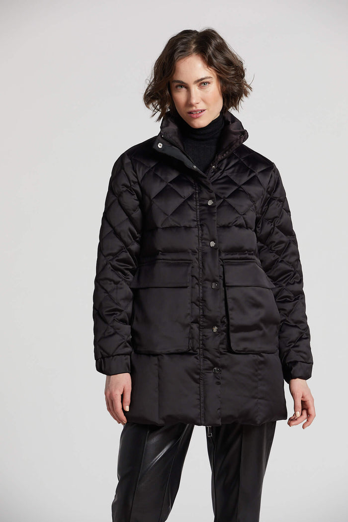 Adroit Praline Quilted Down Coat