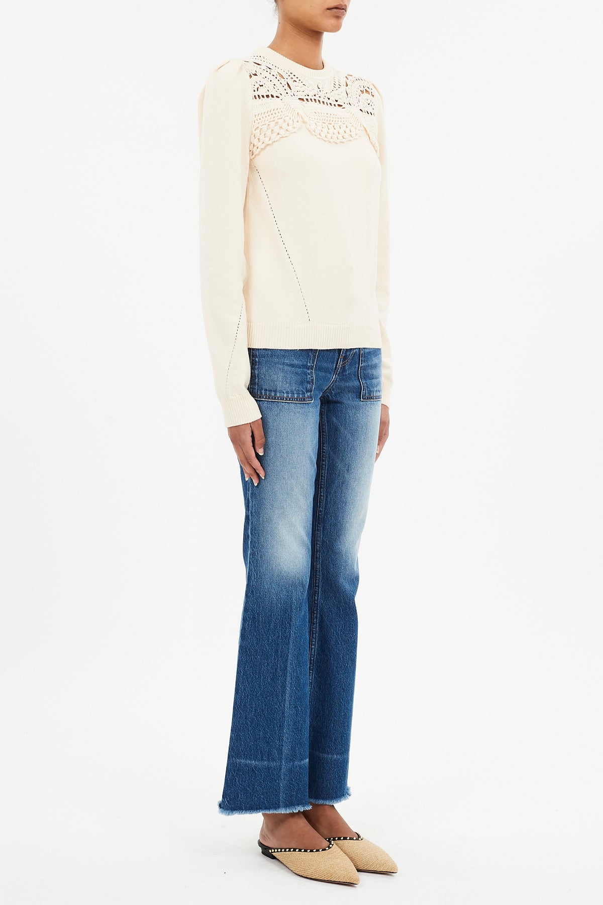 Ulla Johnson Lucette L/S Crochet Sweater