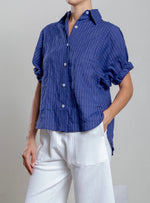 Pharaoh Claude Shirt in Japanese Stripe in Navy