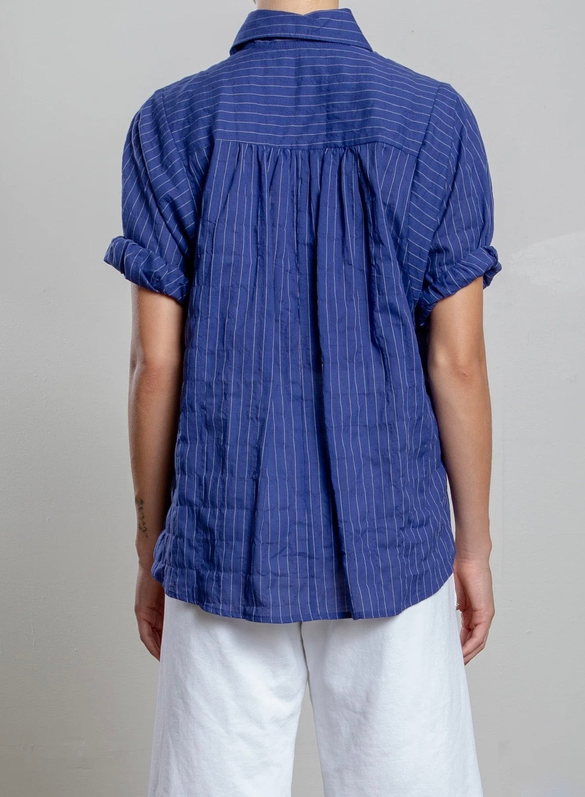 Pharaoh Claude Shirt in Japanese Stripe in Navy