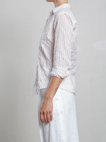 Pharaoh Layla Shirt In Japanese Stripe in Brick 