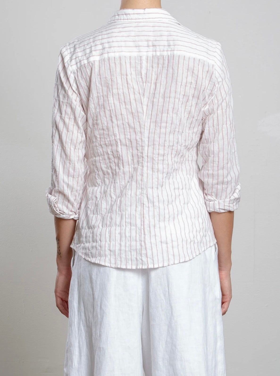 Pharaoh Layla Shirt In Japanese Stripe in Brick