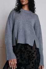 Autumn Cashmere Rib Detail Boxy Crew