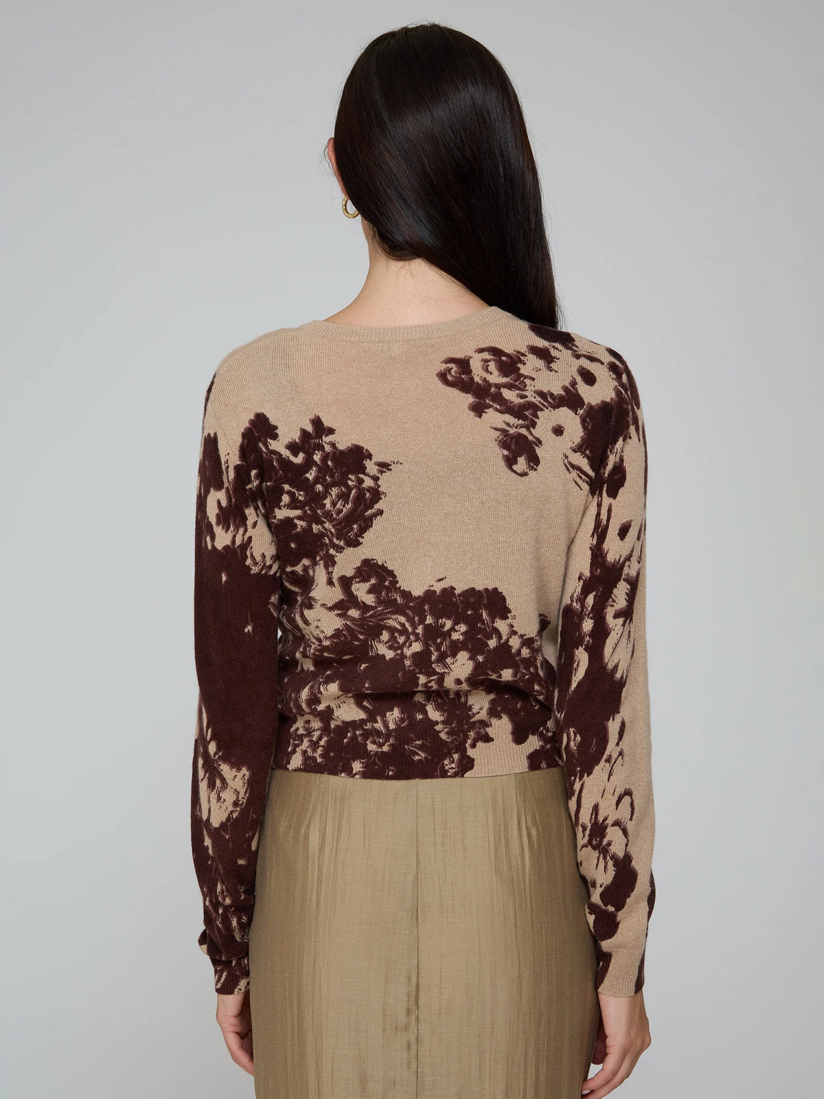Autumn Cashmere Placed Floral Cashmere Cardigan