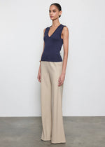 Enza Costa Cotton V-Neck Sleeveless Top