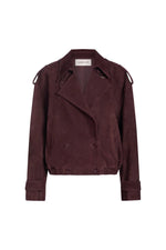Derek Lam Luxe Goat Suede Double Breasted Blouson Jacket