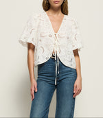 Nation Rosalyn Tie Front Top