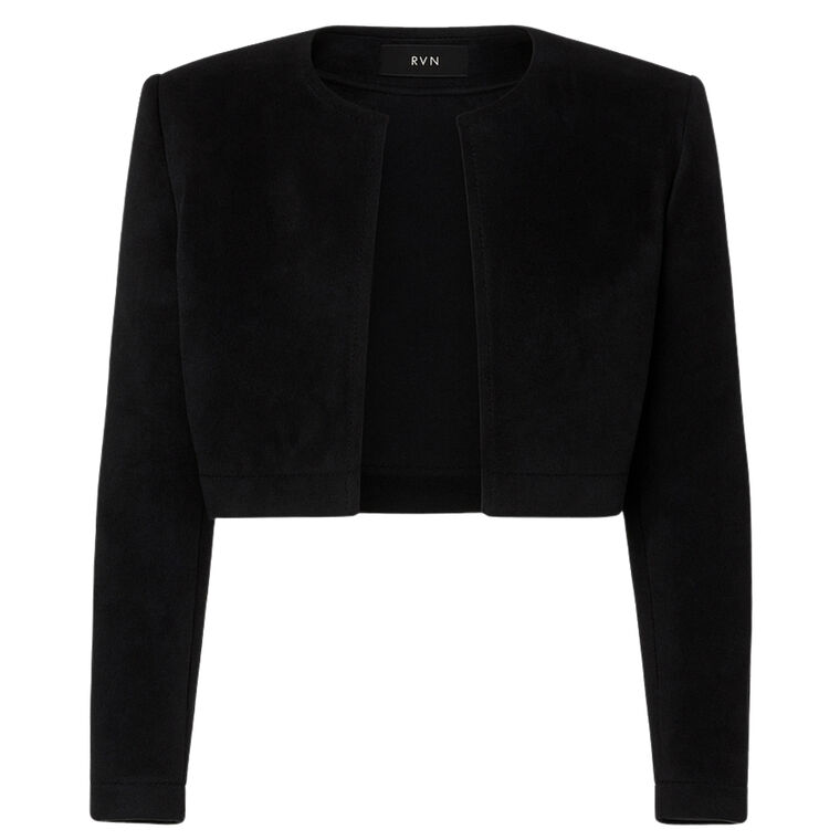 RVN Cropped Velvet Cardigan