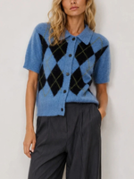 Rails Kelly Short Sleeve Argyle Sweater_201104-394E-5844