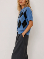 Rails Kelly Short Sleeve Argyle Sweater_201104-394E-5844