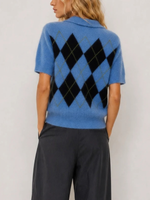 Rails Kelly Short Sleeve Argyle Sweater_201104-394E-5844