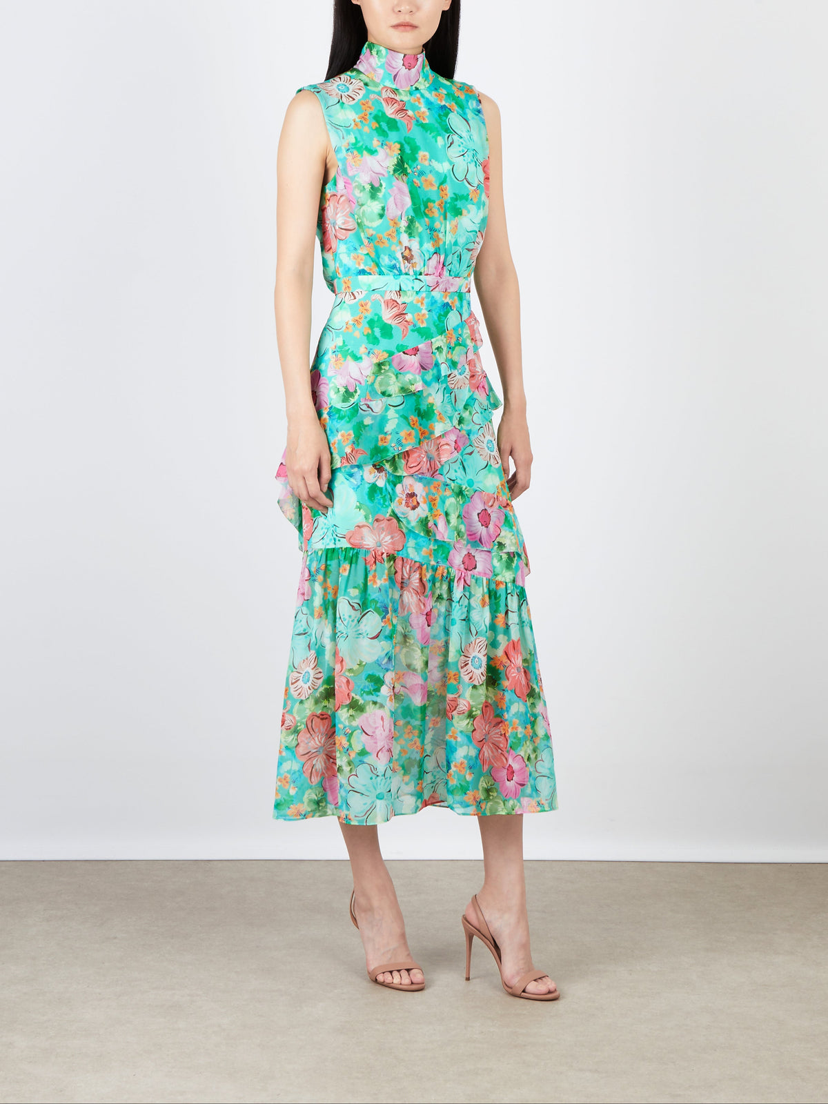 Saloni Fleur Ruffle Dress