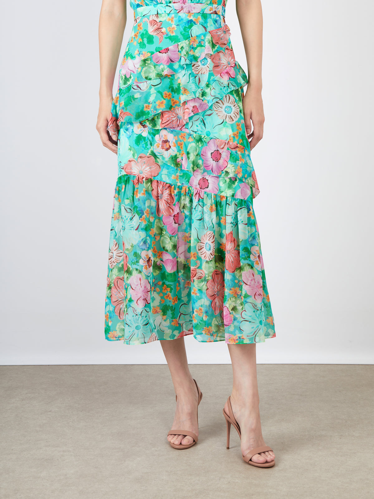 Saloni Fleur Ruffle Dress