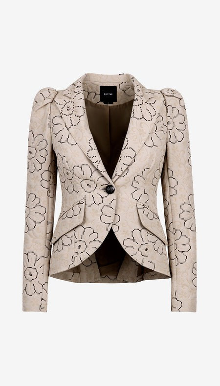 Smythe Pouf Sleeve One Button Blazer