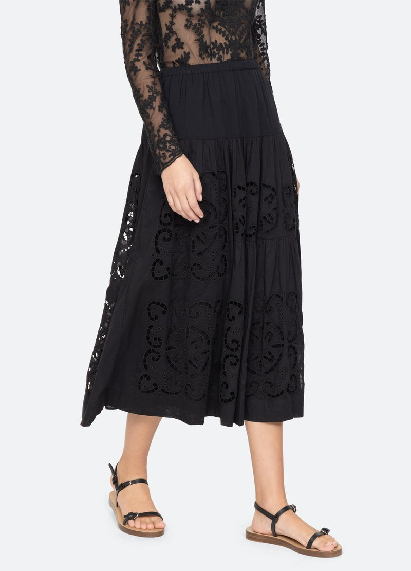 Sea Dahlia Eyelet Skirt