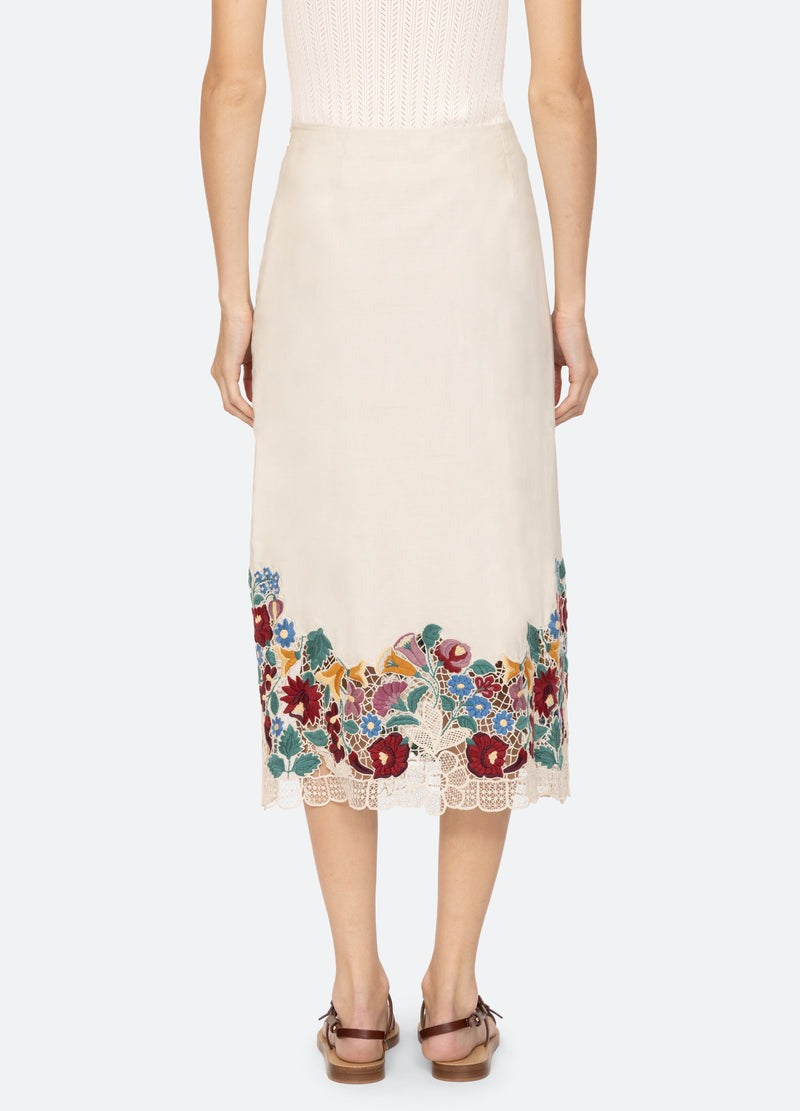 Sea Katharine Embroidery Tie Skirt