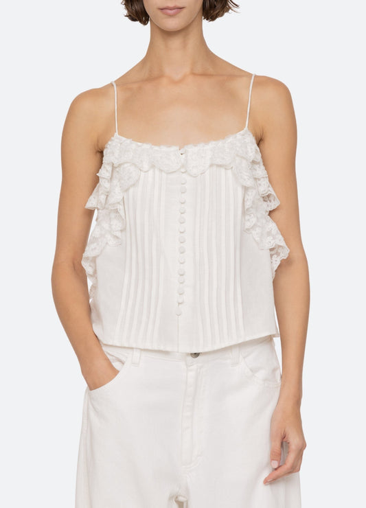 Sea Marja Embroidery Slip Top