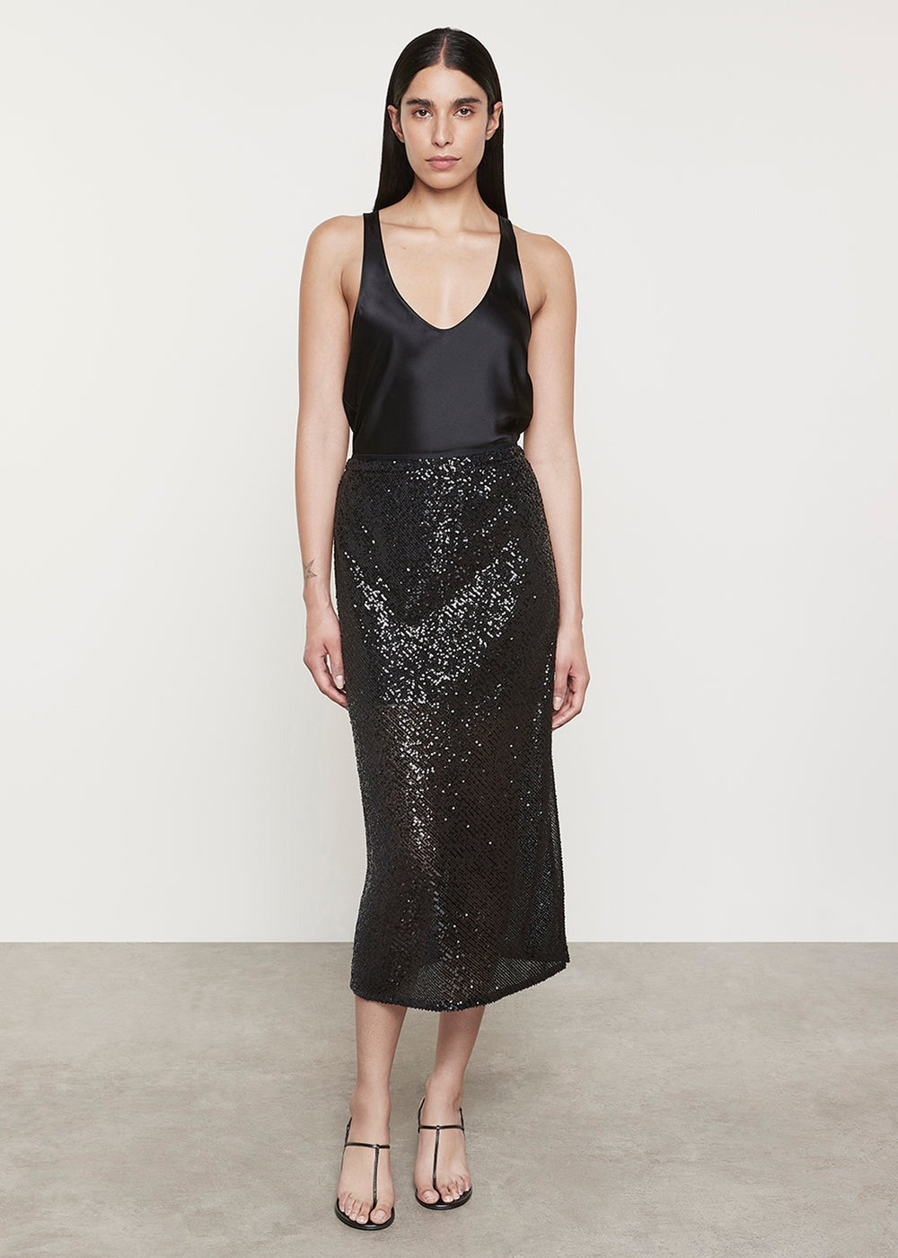 Enza Costa Sequin Bias Skirt