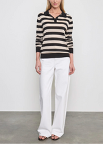 Enza Costa Stripe Silk Knit Polo