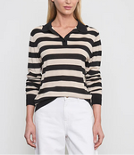 Enza Costa Stripe Silk Knit Polo