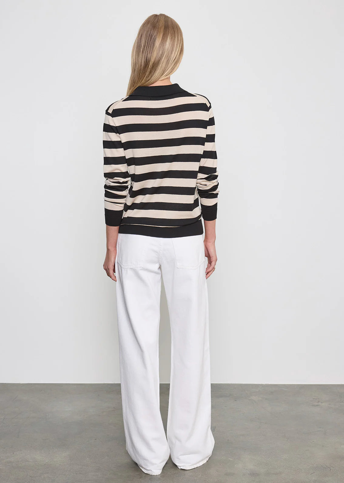 Enza Costa Stripe Silk Knit Polo
