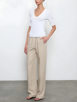 Enza Costa Textured Knit Half Sleeve Top