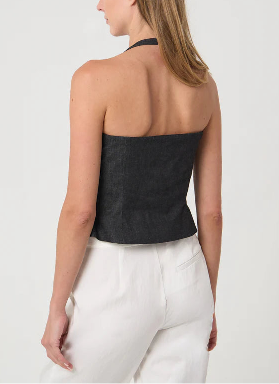Phoebe Jon Sabrina Halter Denim Vest