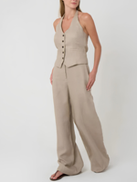 Phoebe Jon Sabrina Halter Linen Vest_SABRINA