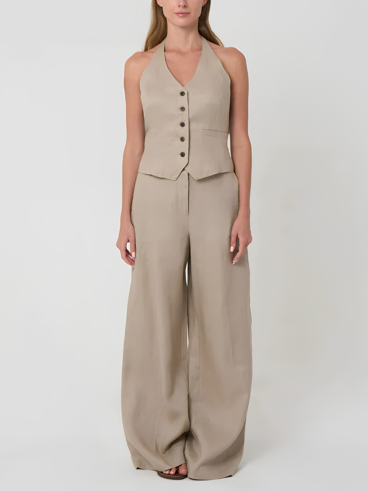 Phoebe Jon Sabrina Halter Linen Vest_SABRINA